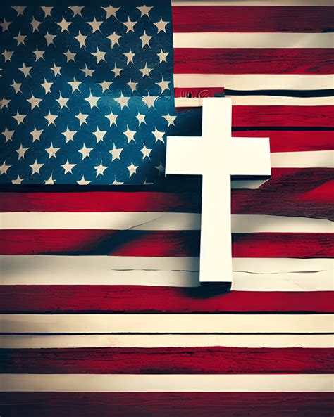 Christian Cross and American Flag · Creative Fabrica