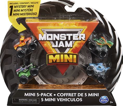 Monster Jam, Official Mini Collectible Monster Trucks 5-Pack with 1 Mystery Truck, 1:87 Scale ...