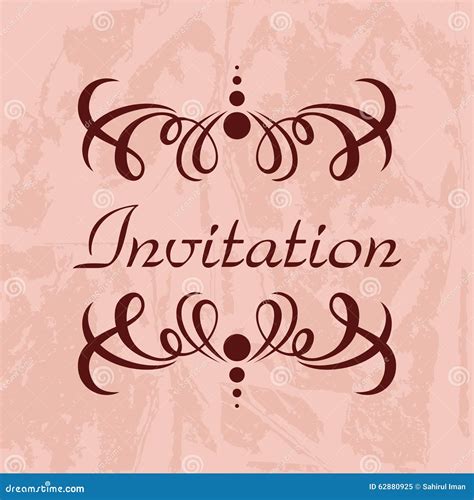 Invitation Vector Template Stock Vector - Image: 62880925