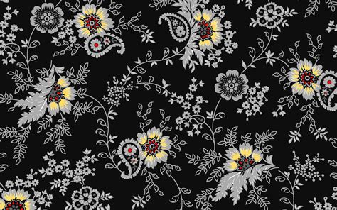 Download Hd Pattern Black Floral Wallpaper | Wallpapers.com