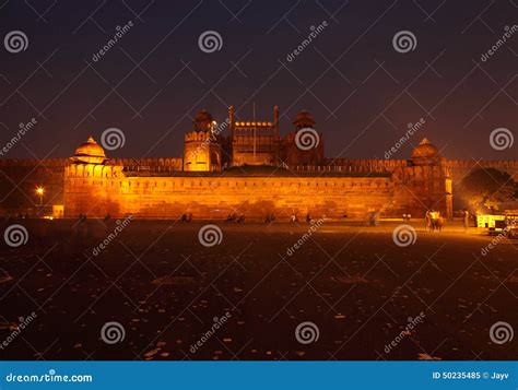 Red Fort editorial image. Image of night, mugal, fort - 50235485