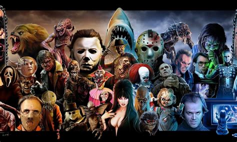 Horror Movie Characters Collage