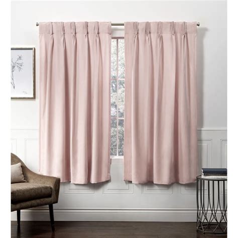 Exclusive Home Velvet Heavyweight Pinch Pleat Curtain Panel Pair, 63" Length, Blush - Walmart.com