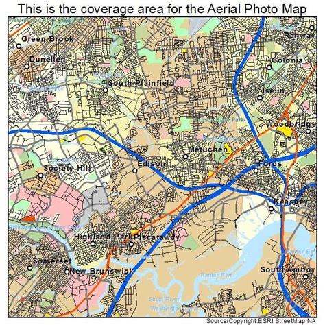 Aerial Photography Map of Edison, NJ New Jersey