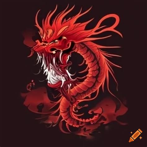 Red and black chinese dragon tattoo on Craiyon