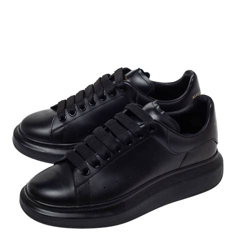 Alexander McQueen Black Leather Larry Low Top Sneakers Size 40 ...