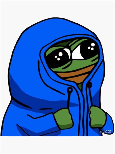 "Peepo blue hoodie pepega emote" Sticker by rmpk101 | Redbubble