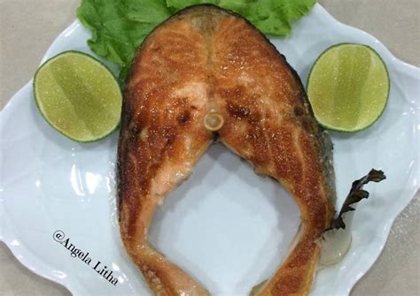 Resep Ikan salmon panggang Teflon #masakan sederhana oleh Angela Litha ...