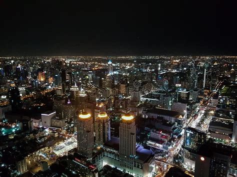 Bangkok skyline at night. editorial photo. Image of landmark - 120177211