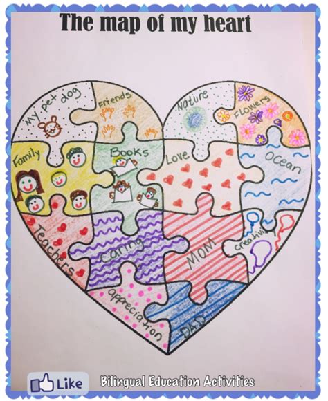 The Map of my Heart – Caring- Writing and Social Skills | Heart map writing, Art therapy ...