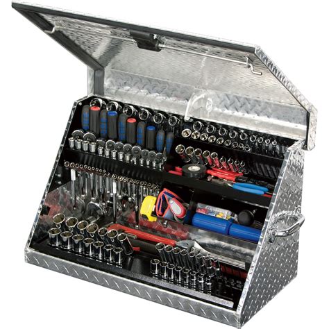 Montezuma Aluminum Open-Top Tool Truck Box — Diamond Plate, 30in.W x 15in.D x 18 1/8in.H ...