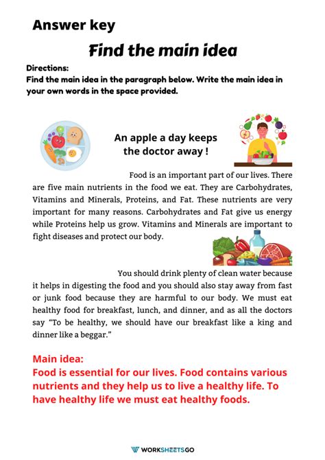 Find The Main Idea Worksheets | WorksheetsGO