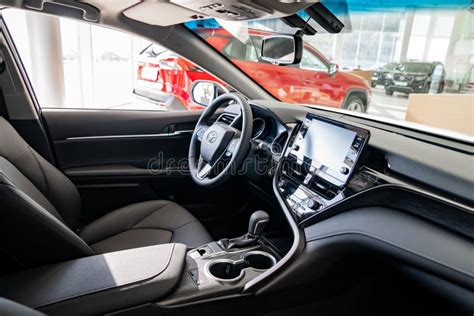 Interior of New Toyota Camry. Dealership of Toyota Cars. Buying and ...