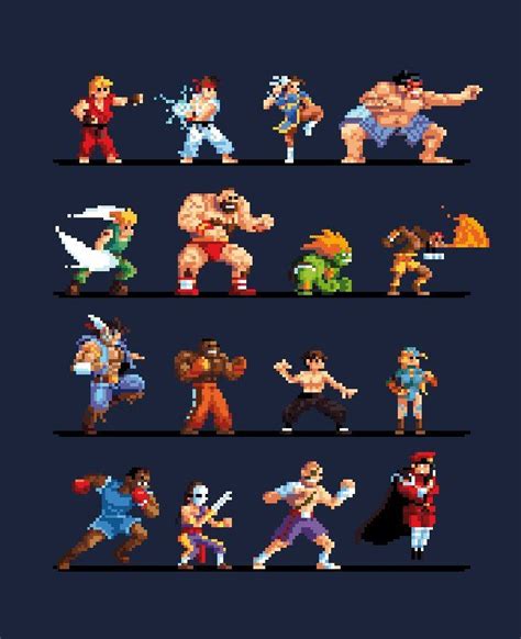 Встроенное | Pixel art characters, Pixel art, Street fighter art