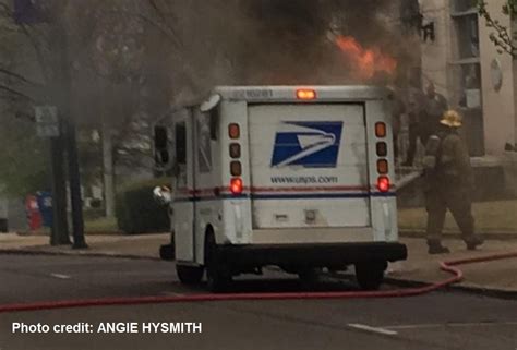 Mail truck catches fire in downtown Jackson - WBBJ TV