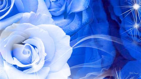 Blue And White Flower Wallpaper