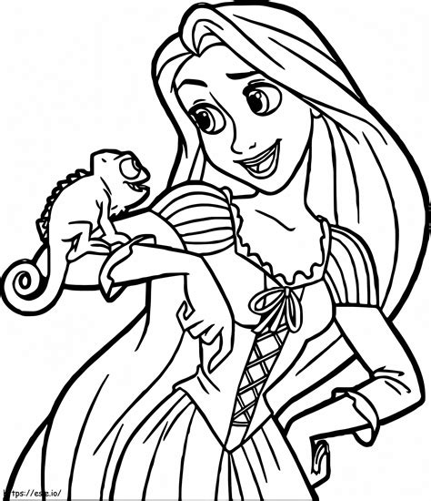 Happy Princess Rapunzel 2 coloring page