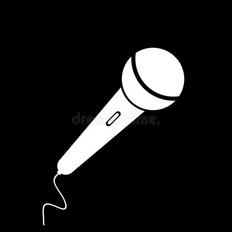 Microphone icon on black stock illustration. Illustration of classic - 163581617