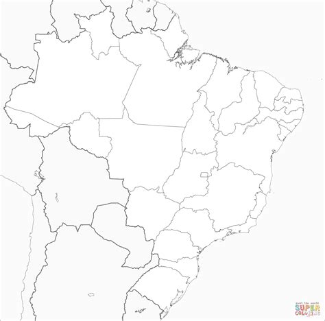 Brazil Map coloring page | Free Printable Coloring Pages