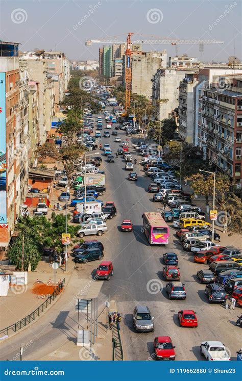 Aerial of Angola Capital City Luanda Busy Streets Editorial Image ...