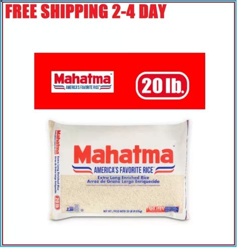 MAHATMA ENRICHED EXTRA Long Grain White Rice 20 lb Bag USA Seller Free ...