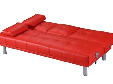 Red Faux Leather Sofa Bed | Baci Living Room