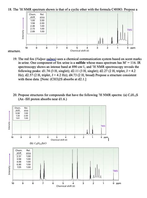 SOLVED: 18. The 'H NMR spectrum shown is that of a cyclic ether with ...