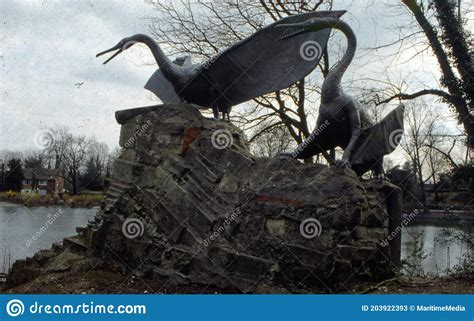 Crystal Palace Park Dinosaurs London Stock Image - Image of ...