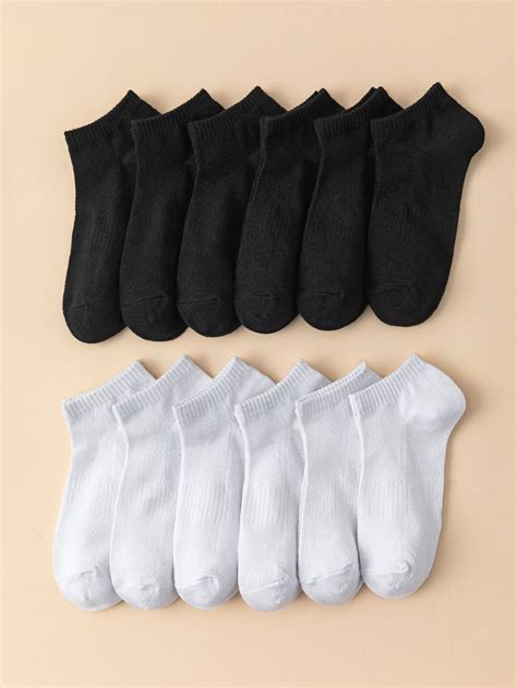 12pairs Men Solid Ankle Socks | Ankle socks, Socks, Sock outfits