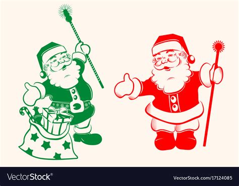 Drawing santa claus with gifts Royalty Free Vector Image