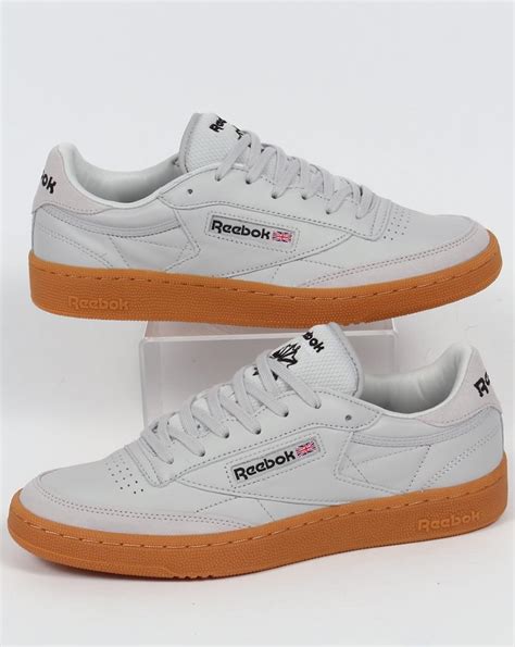 Reebok Club C 85 Trainers Skull Grey/Black/Red,shoe,gum,leather,mens