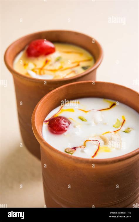 Authentic Indian cold drink made up of curd, milk & malai called Stock ...