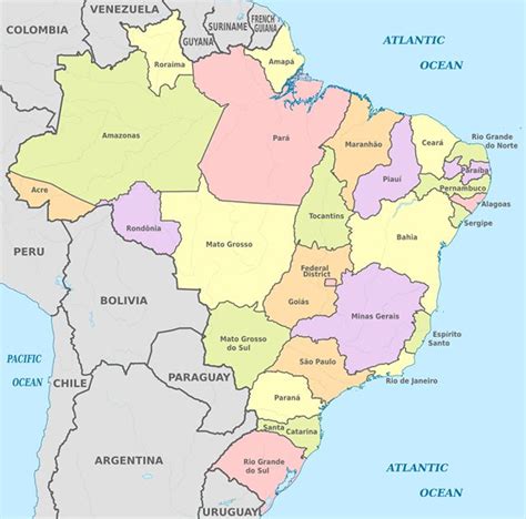 Mapa do Brasil: Regiões, estados e capitais - Estudo Prático ...