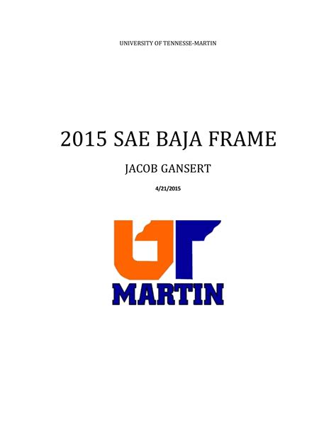 2015 UTM SAE BAJA FRAME | PDF