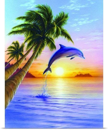 Morning Dolphin Dolphin Drawing, Dolphin Wall Art, Dolphin Painting ...