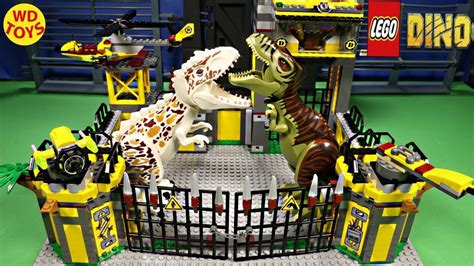 LEGO Dino Defense HQ 5887 STOP MOTION SPEED BUILD DINOSAUR TOYS INDOMINU... | jurassic world ...
