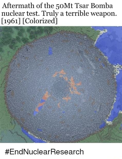 Aftermath of the 50Mt Tsar Bomba nuclear test. Truly a terrible weapon. [1961] [Colorized] # ...