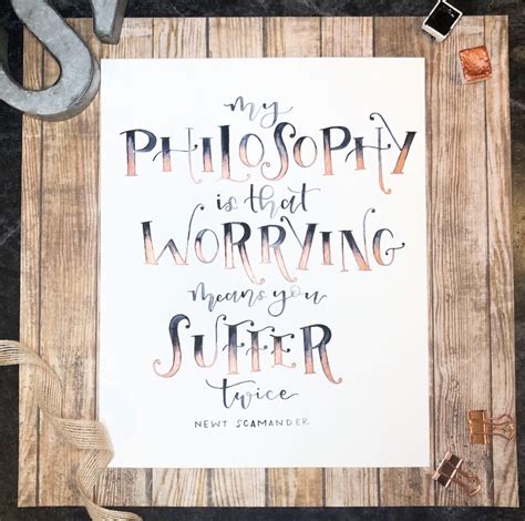 Worrying Means You Suffer Twice / Newt Scamander / Fantastic | Etsy | Bullet journal quote ...