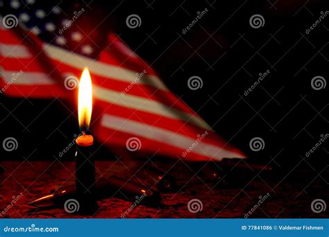 Candles USA Flag Dark Background. Terrorism War Stock Photo - Image of memory, history: 77841086