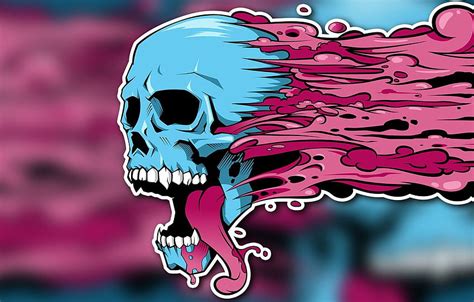 Paint, graffiti, figure, skull, skeleton, blots HD wallpaper | Pxfuel