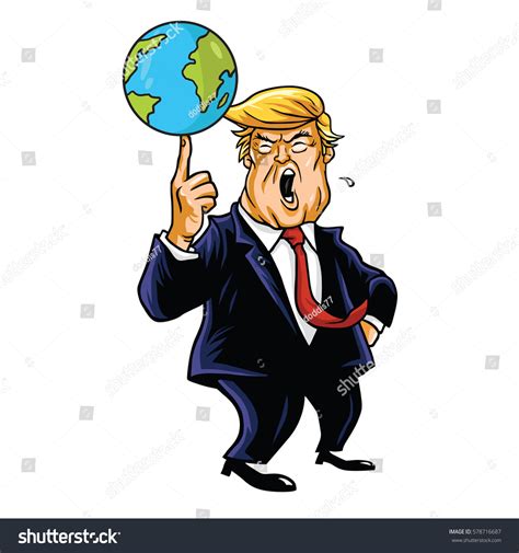 Donald Trump Cartoon Playing Globe Vector Stock Vector (Royalty Free ...