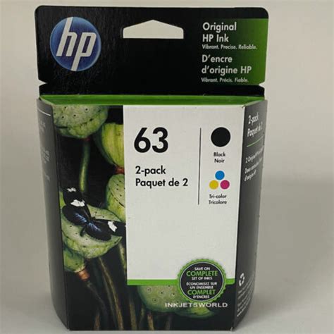 HP 63 Genuine Black Color Ink Cartridges Combo 2 Pack New F6U62A F6U61A | eBay