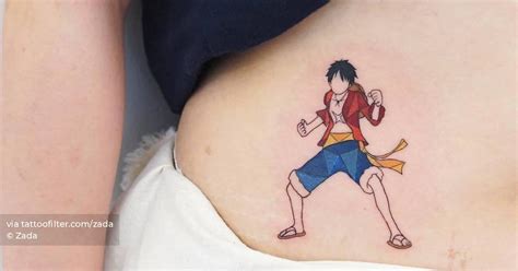 Monkey D. Luffy tattoo on the waist.