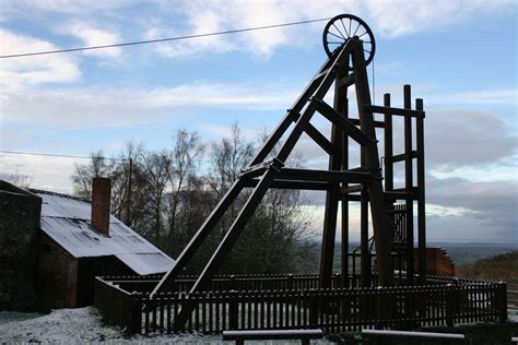 Snailbeach mine headgear in the snow. | Shropshire, Mining, England