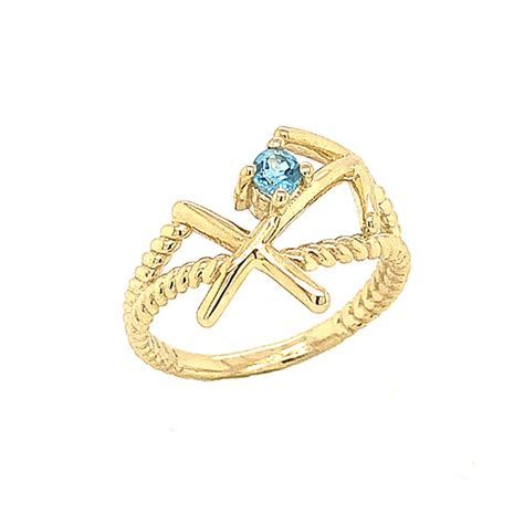 Sagittarius Birthstone Ring & Blue Sagittarius Stone Ring Topaz Rope ...