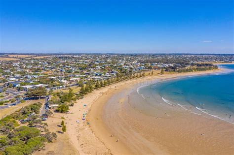 View of a Beach at Torquay, Australia Stock Image - Image of road, sand ...