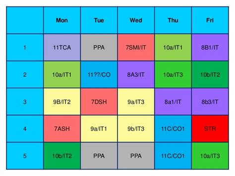 School Timetable 2013/2014