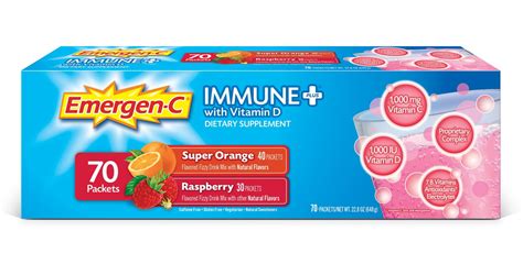 Product Of Emergen C Immune Plus With Vitamin D Variety Pack 70 ct. - Walmart.com - Walmart.com