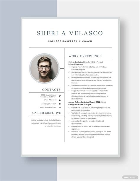 College Basketball Coach Resume in Pages, Word - Download | Template.net