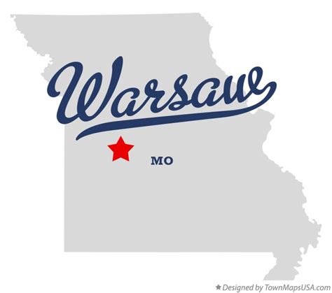 Map of Warsaw, MO, Missouri